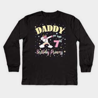 Daddy Of The 7th Birthday Princess Kids Long Sleeve T-Shirt